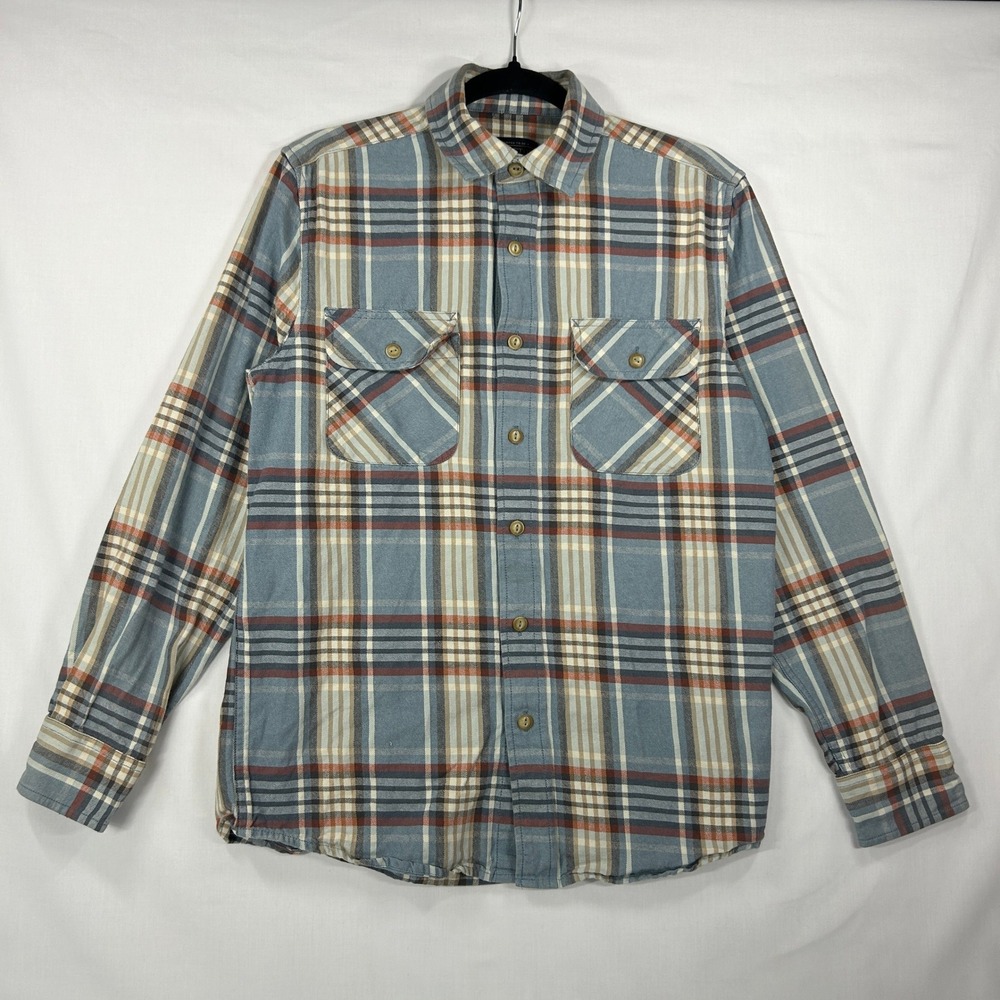 Pendleton Blue Plaid Flannel Shirt Size S Long Sleeve Button-Down